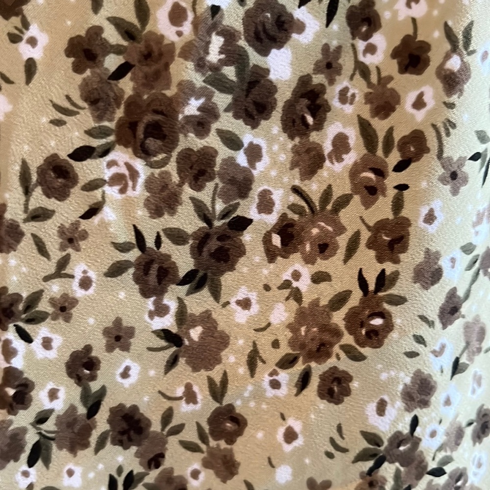Mid length green flower skirt